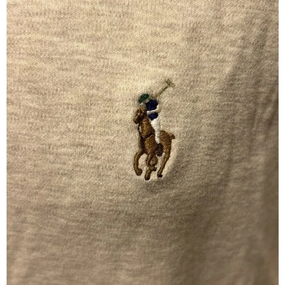 Large Ralph Lauren Polo Shirt Long Sleeve Tan Soft Touch Pima Cotton‎ Solid 2XL